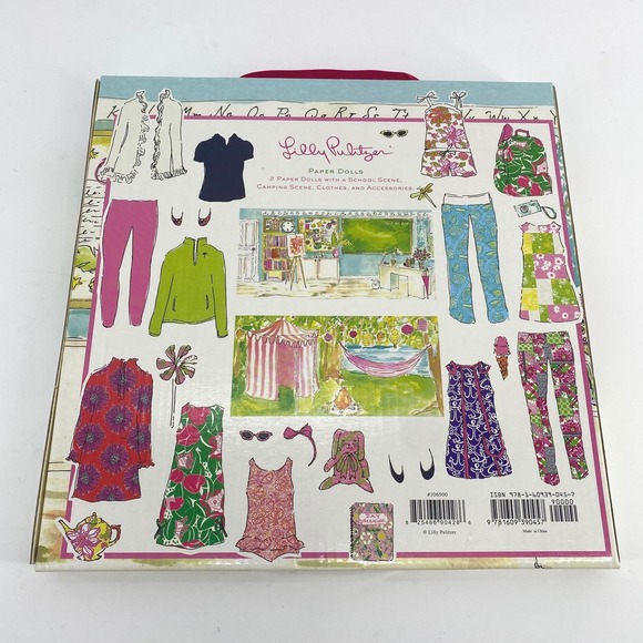 Lilly Pulitzer Paper Dolls Set School Scene Camping Scene Clothes AccessoriesNEW - Picture 2 of 7